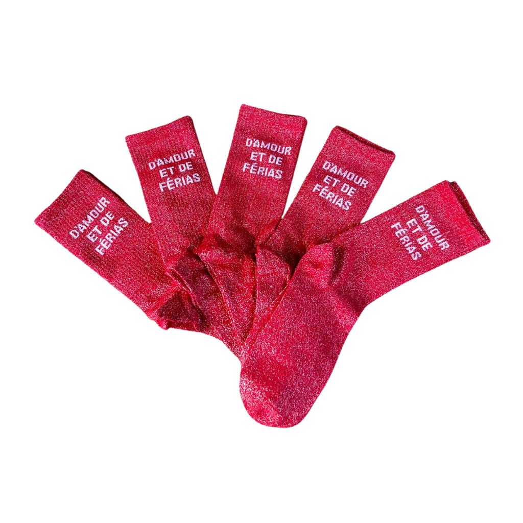 Chaussettes à paillettes "D'amour et de férias"