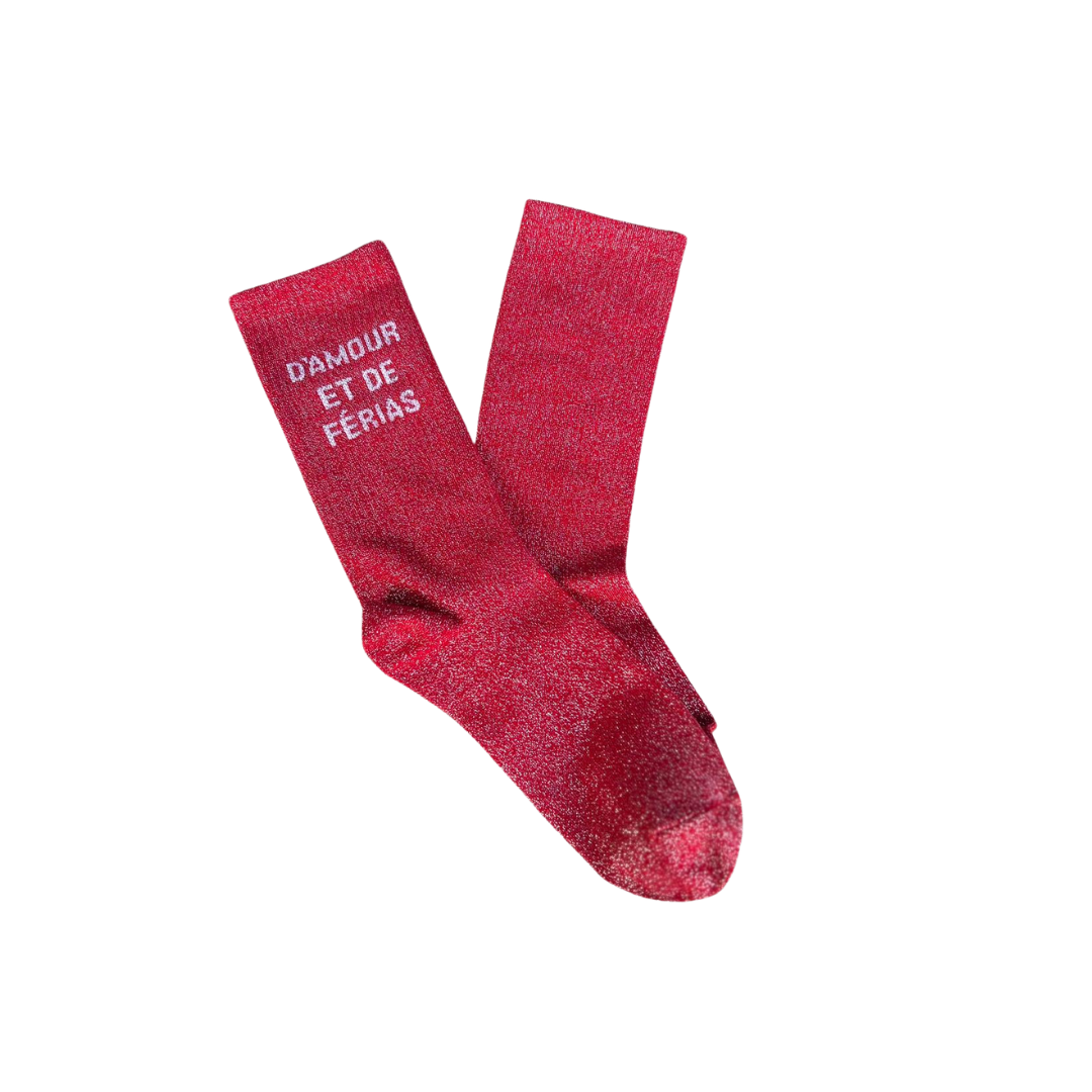 Chaussettes à paillettes "D'amour et de férias"