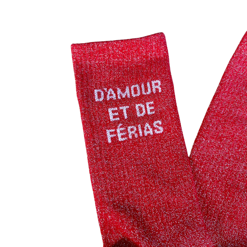 Chaussettes à paillettes "D'amour et de férias"