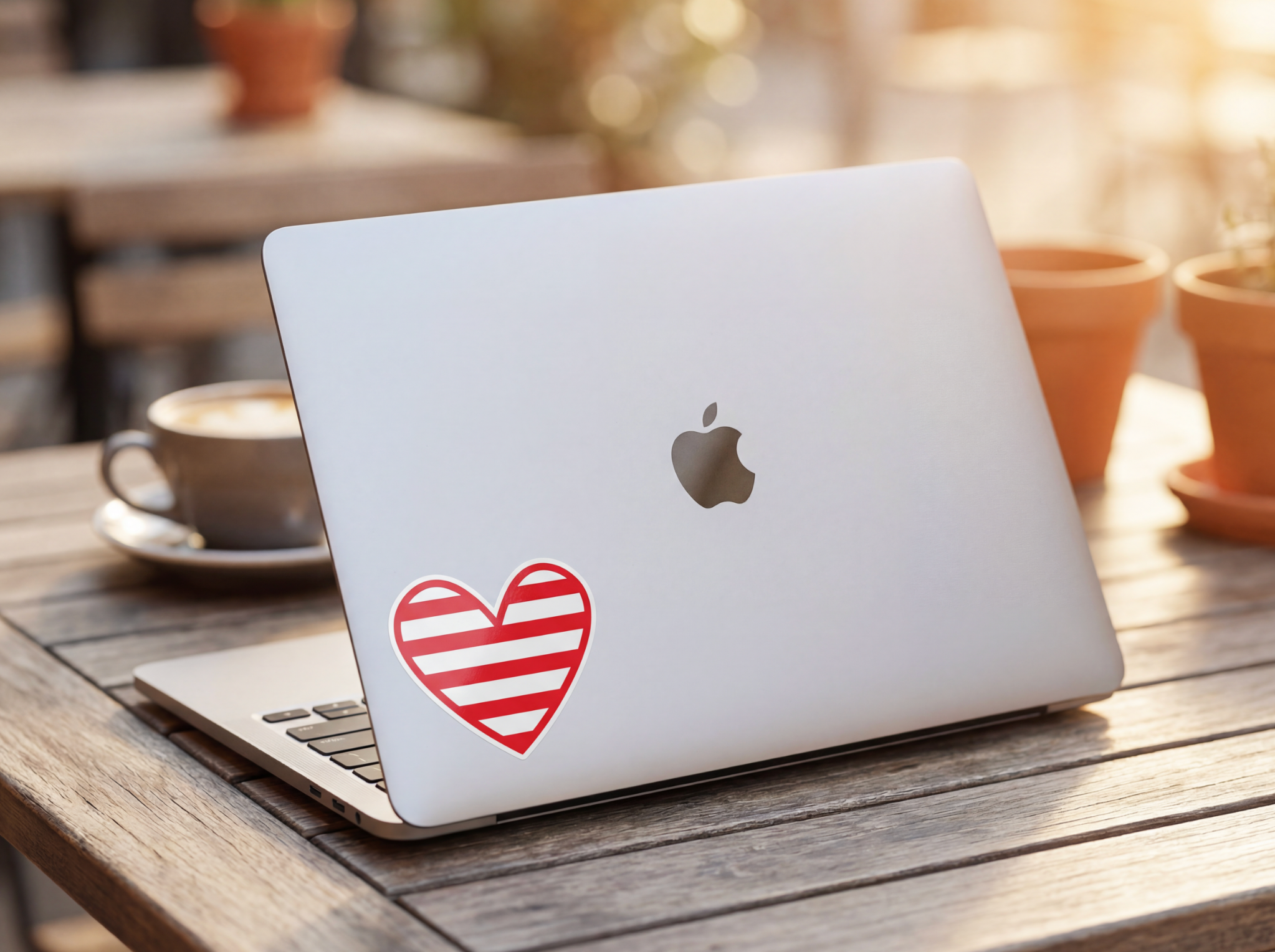 Le Petit Cœur Rayé — Sticker vinyle