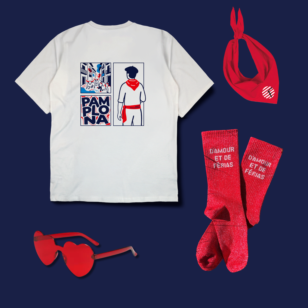 Pack Tenue Féria Complète · T-shirt + Chaussettes + Lunettes + Foulard