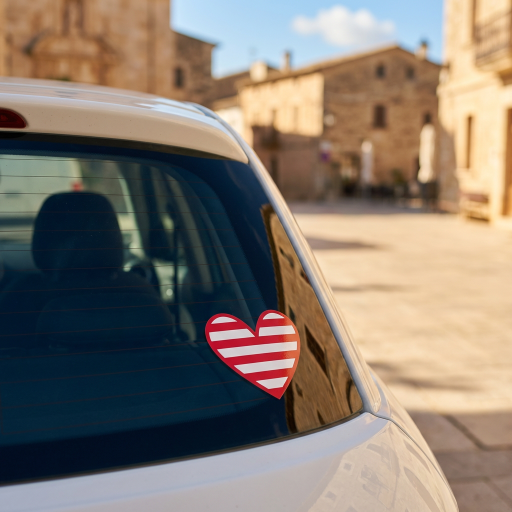 Le Petit Cœur Rayé — Sticker vinyle